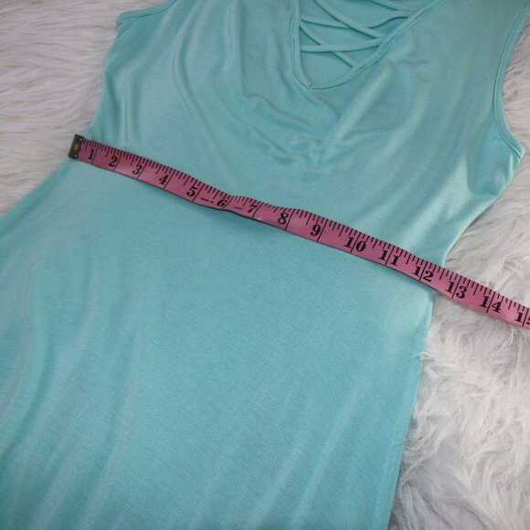 Joe Boxer Aqua Lace-Up Tank Dress | Size Small | Fit & Flare Mini 🌊💙 - Picture 6 of 6